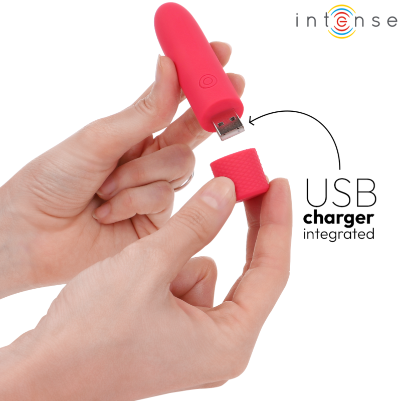 Intense - symone bullet vibrant rechargeable usb 8 vibrations rouge 10 x 2,2 cm