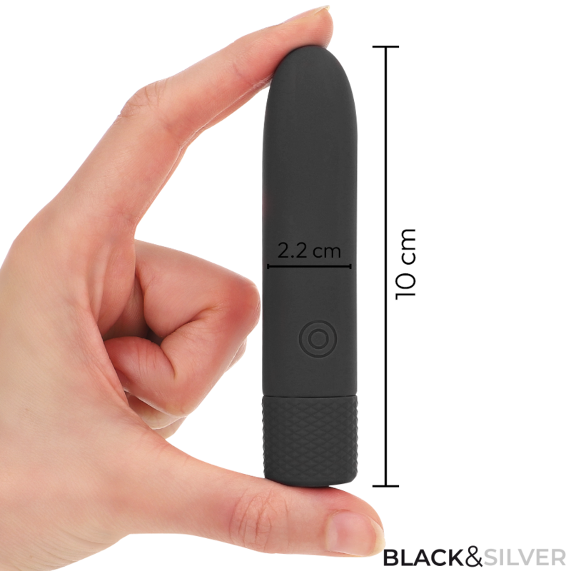 Bullet Vibrant Geri Rechargeable USB 8 Vibrations Noir - Black & Silver
