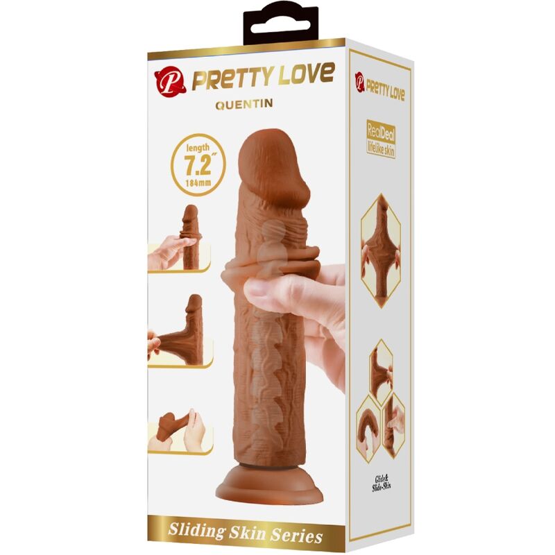 Pretty Love - Dildo Ventouse Réaliste Marron / 18 cm