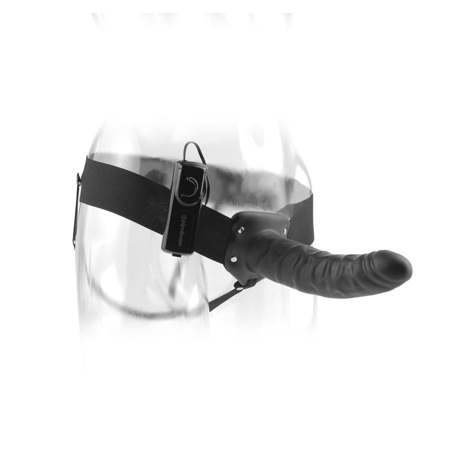 Fetish Fantasy - Gode Ceinture Creux et Vibrant Noir / 19 cm
