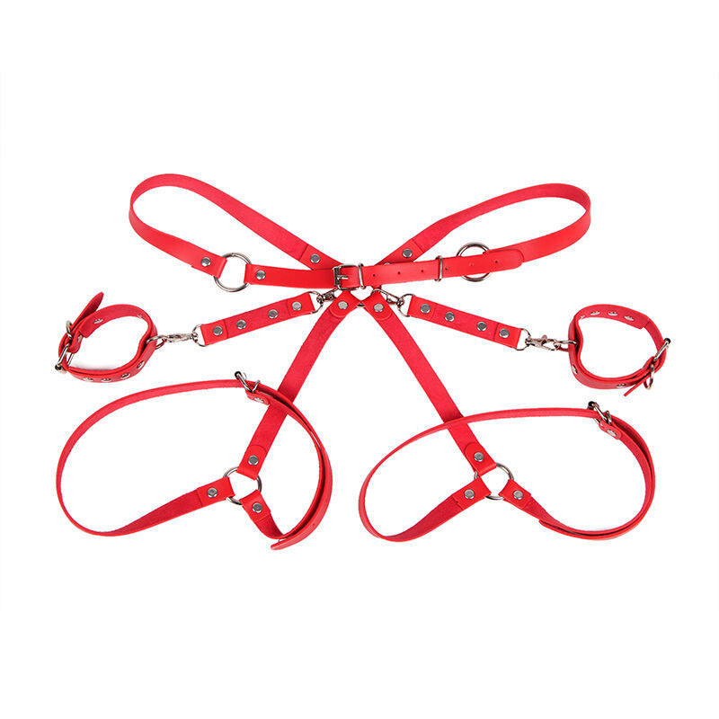 Subblime - 953706 menottes avec ceinture de bondage rouge taille unique