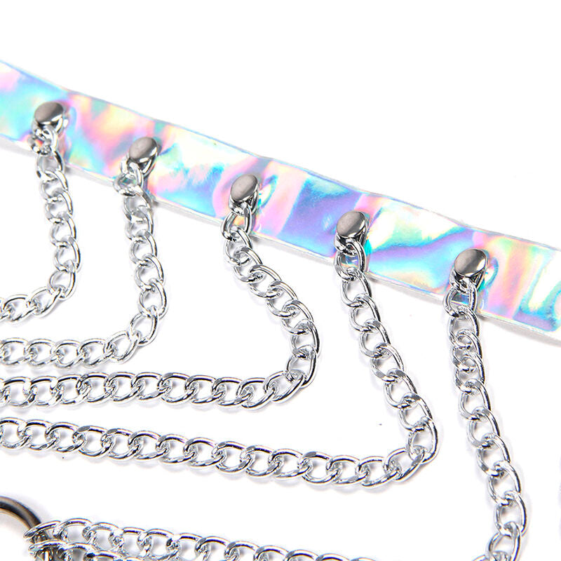 Subblime - 953737 harnais de poitrine avec anneaux et chaînes argent taille unique