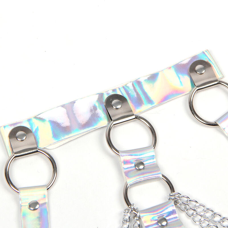 Subblime - 953737 harnais de poitrine avec anneaux et chaînes argent taille unique