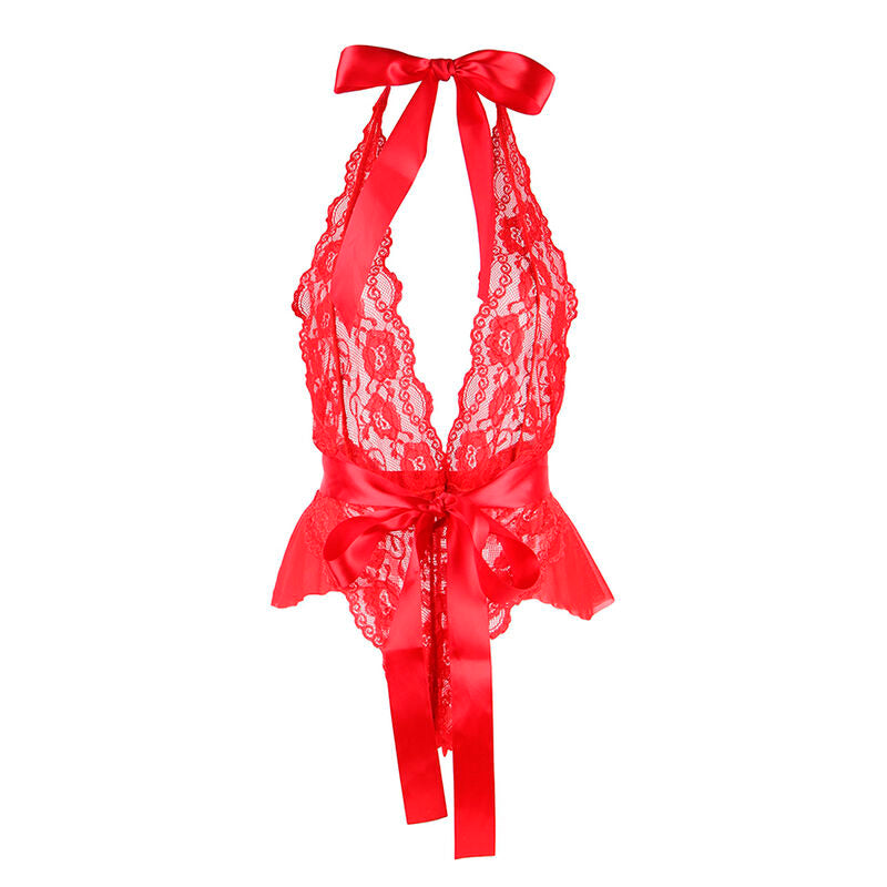 Subblime - 953973 body sexy a volants + ceinture rouge s/m
