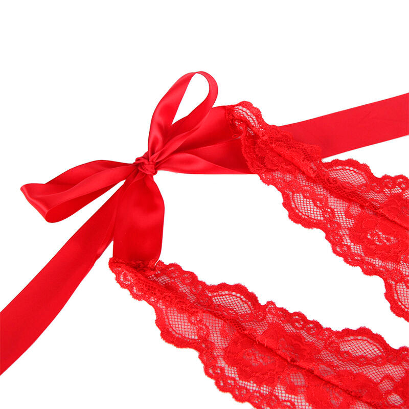 Subblime - 953973 body sexy a volants + ceinture rouge s/m