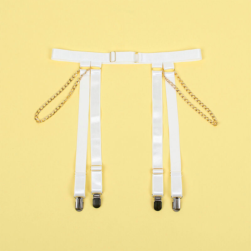 Subblime - 954284 body avec chaînes + porte-jarretelles blanc s/m