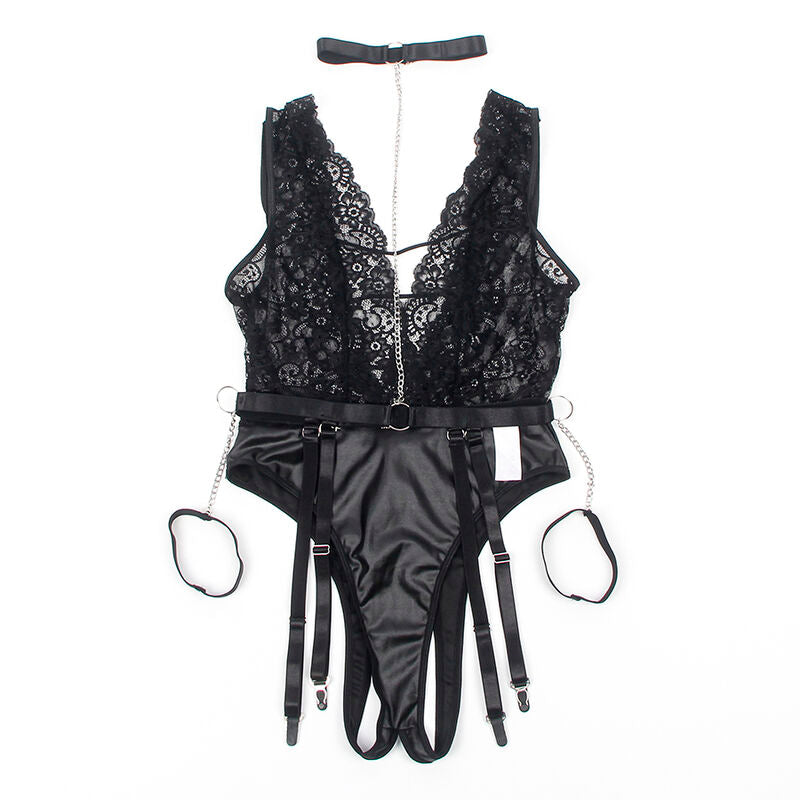Subblime - 954383 body sexy avec porte-jarretelles noir s/m