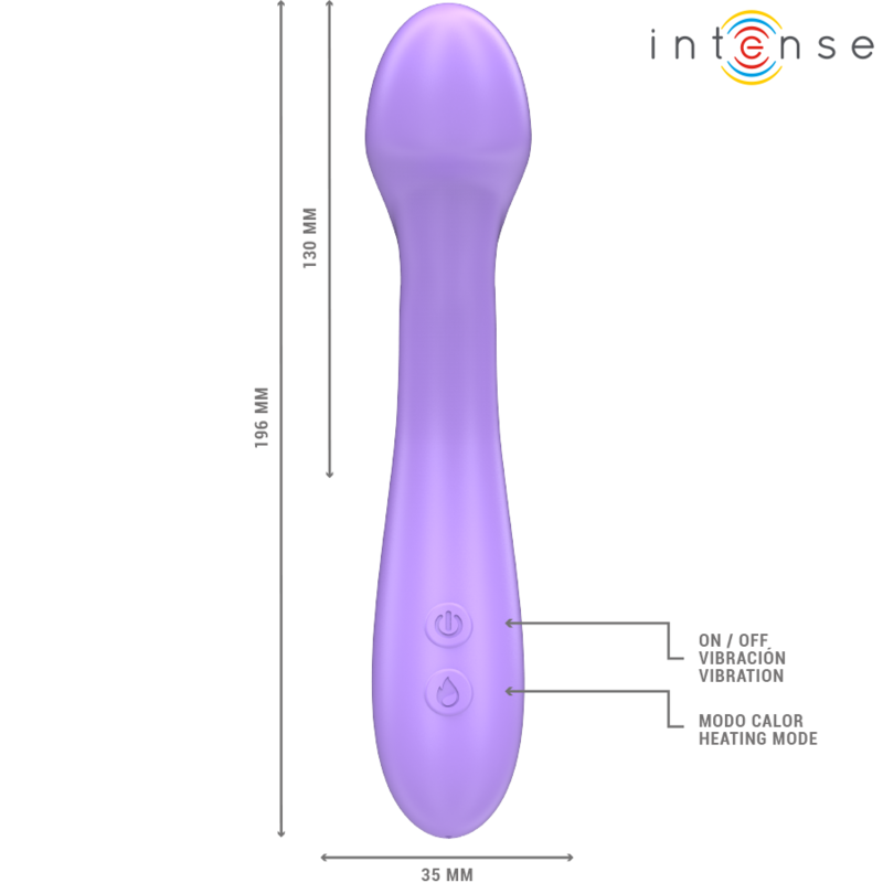 Intense - becky vibrateur 19 cm chauffant 7 vibrations violet