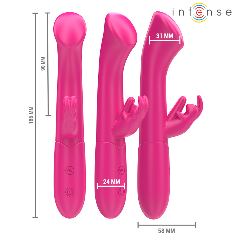 Intense - julieta vibrateur rabbit 18,6 cm 10 vibrations rose