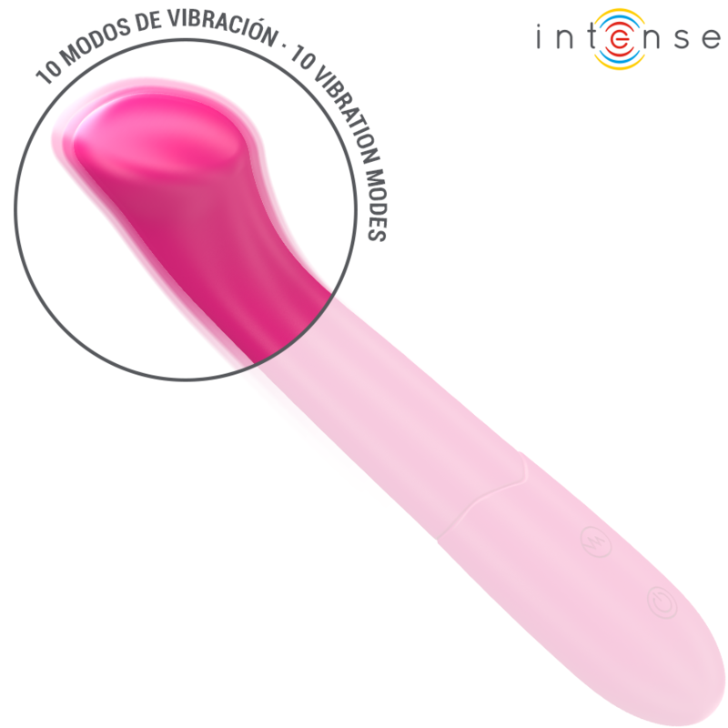Intense - paty vibrateur 19 cm flexible 10 vibrations modèle 2 rose