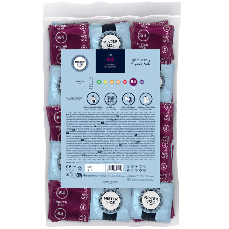 Mister size - préservatifs taille xxl 64 mm (100 unités)