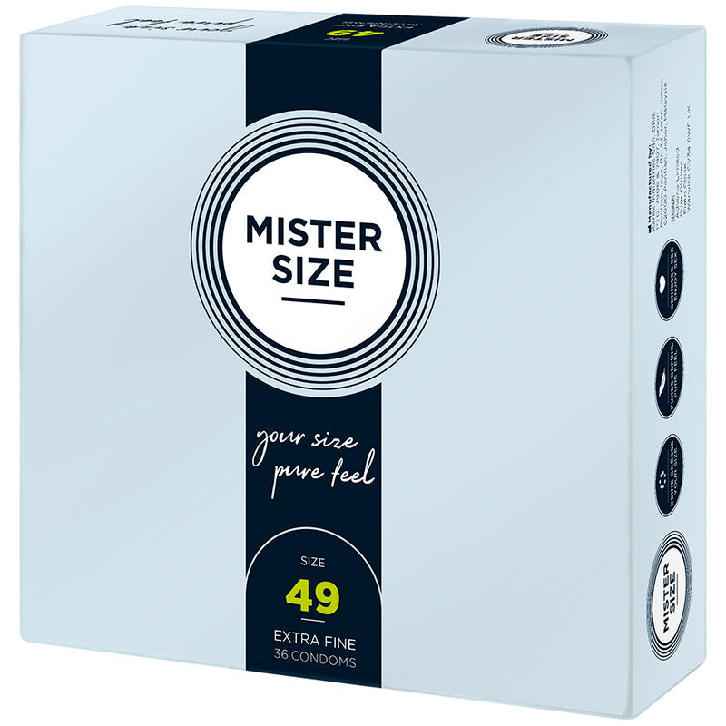 Mister Size – Préservatifs Taille S (49 mm) – Boîte de 36