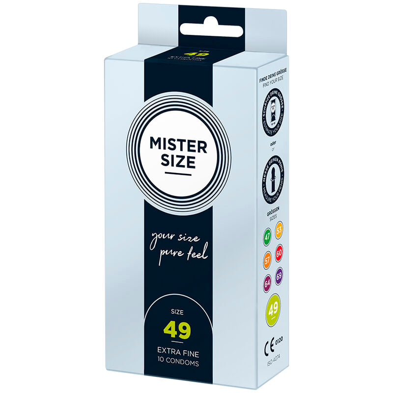 Mister Size – Préservatifs Taille S (49 mm) – Boîte de 10
