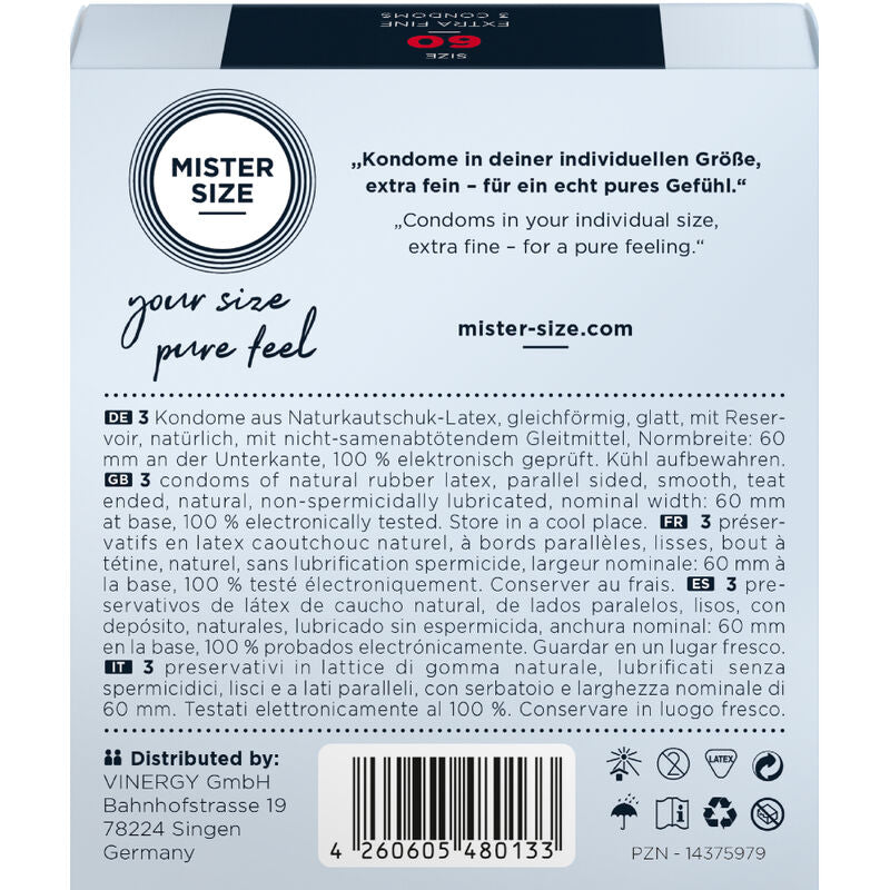 Mister size - préservatif taille xl 60 mm (3 unités)