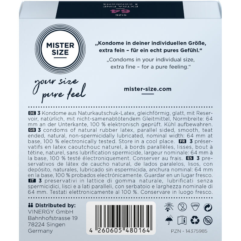 Mister size - préservatifs taille xxl 64 mm (3 unités)