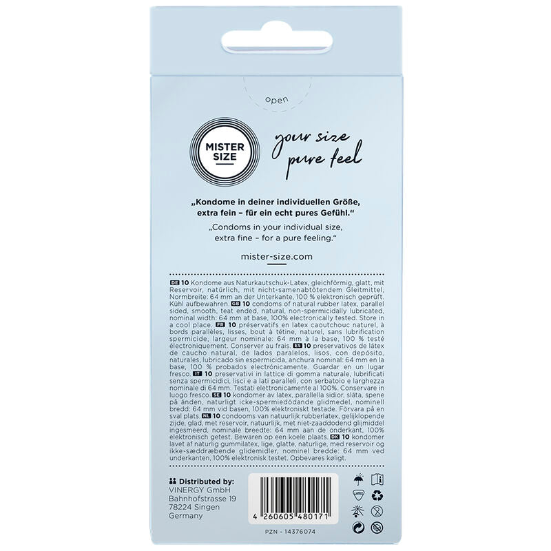 Mister size - préservatifs taille xxl 64 mm (10 unités)