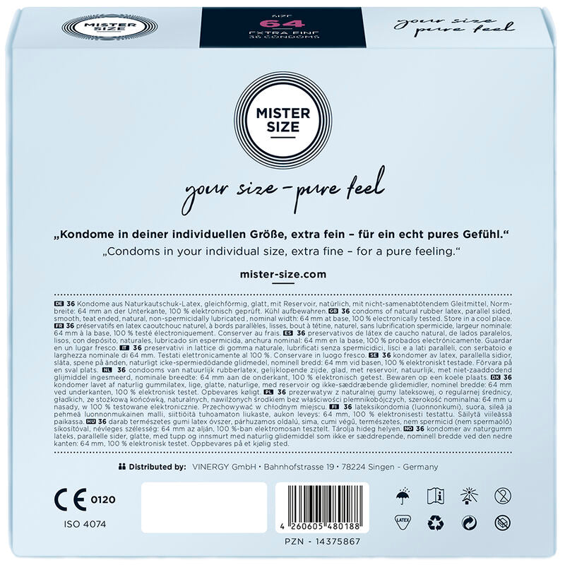 Mister size - préservatifs taille xxl 64 mm (36 unités)
