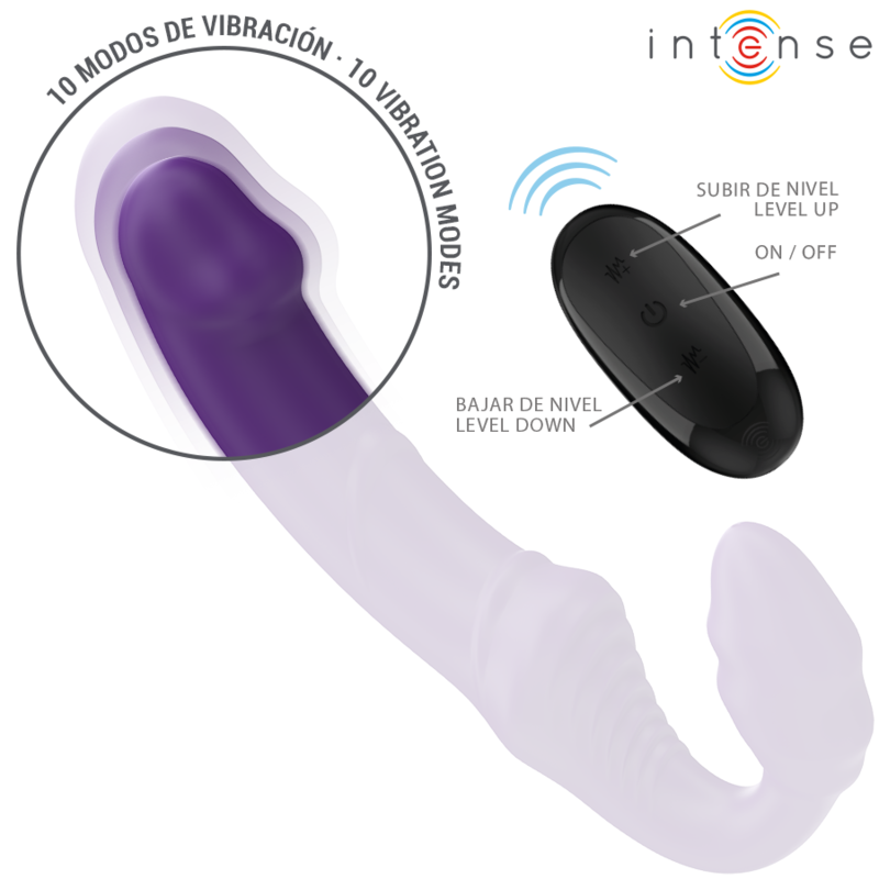 Intense - jill double vibrateur 20 cm violet télécommande