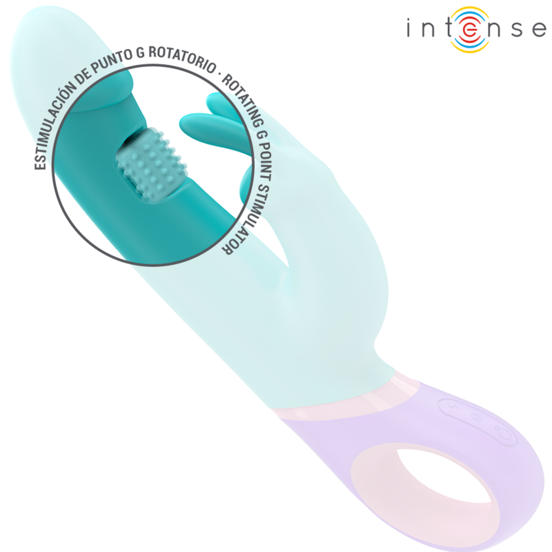 Intense - monica vibrateur rabbit avec stimulateur de point g rotatif bleu