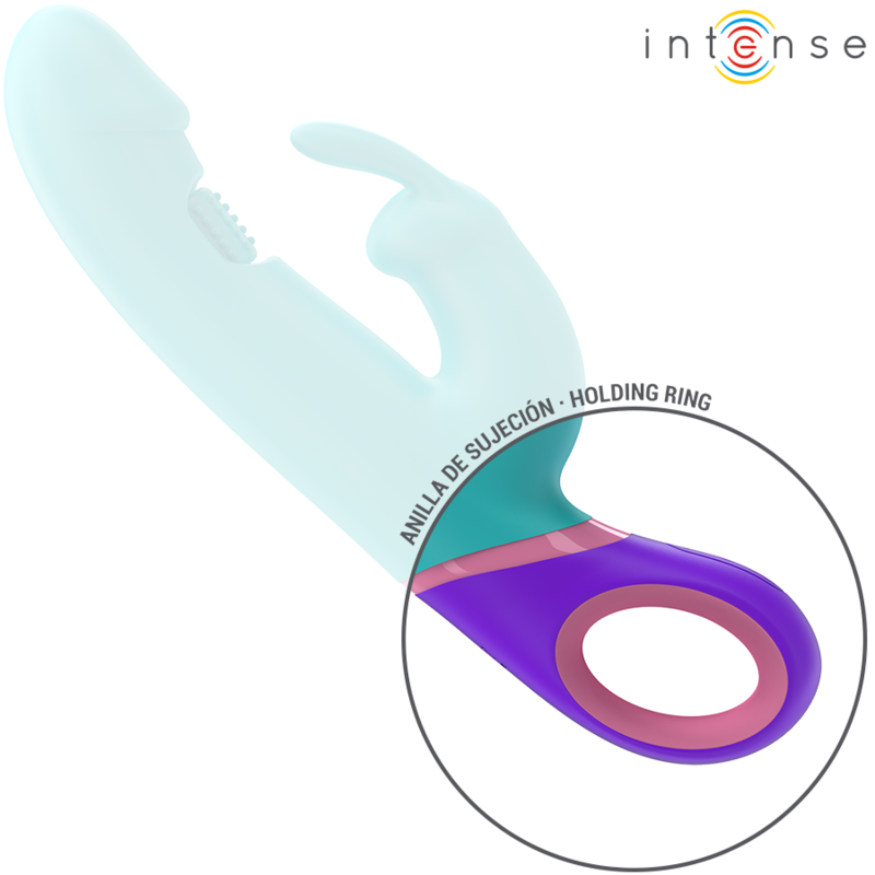 Intense - monica vibrateur rabbit avec stimulateur de point g rotatif bleu