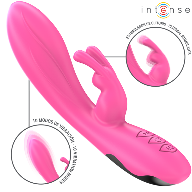 Intense – Vibrateur Rabbit Randall Silicone 10 Vibrations Rose