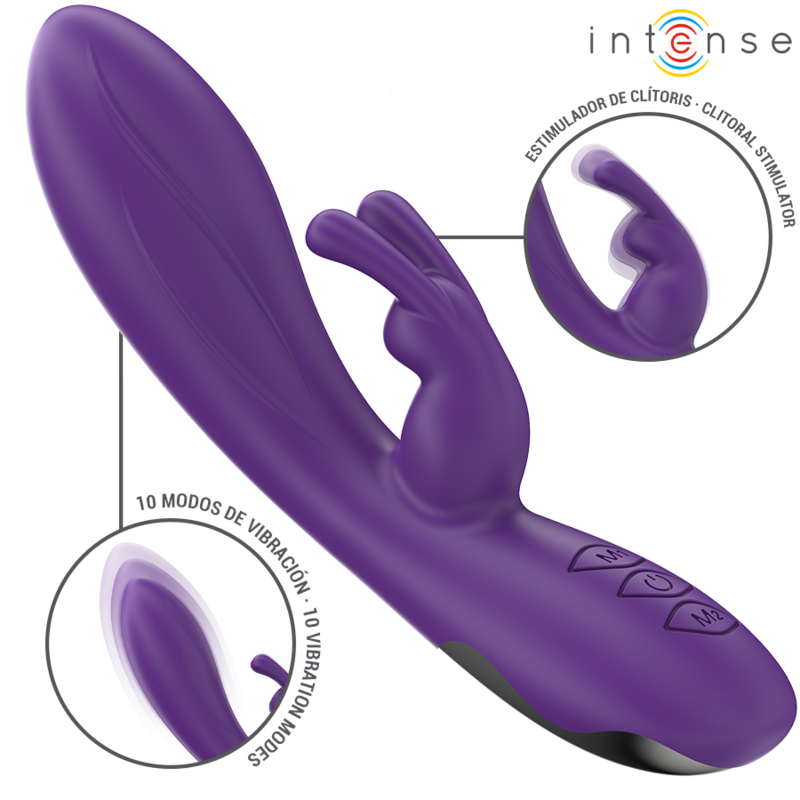 Intense – Vibrateur Rabbit Randall Silicone 10 Vibrations Violet