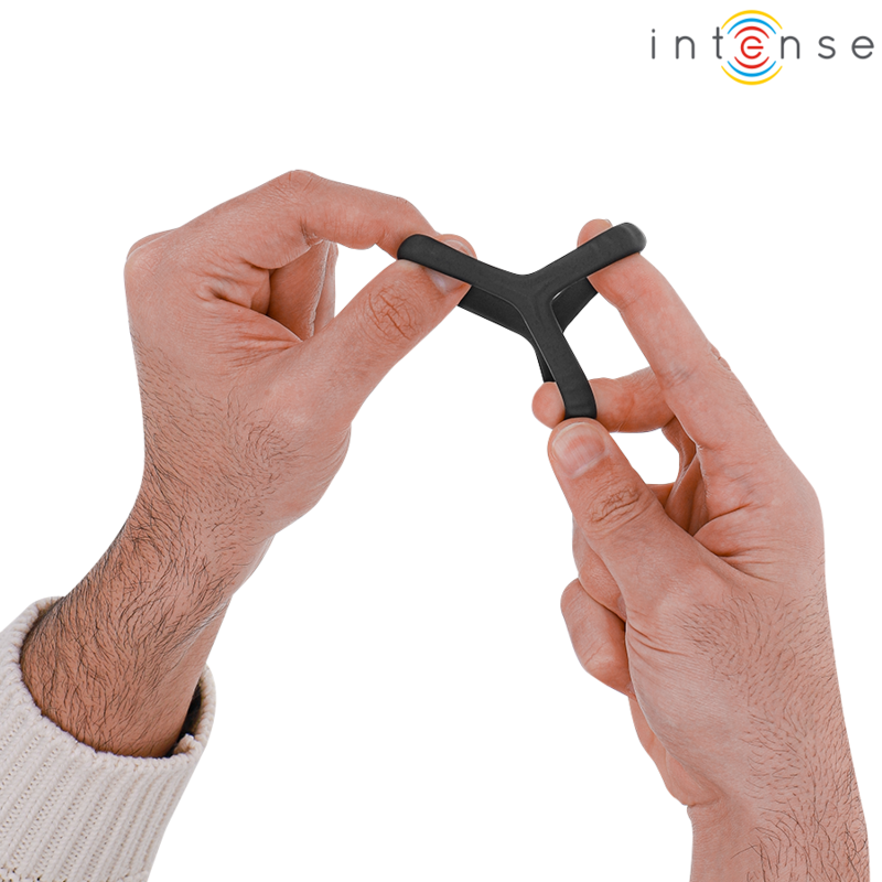 Intense - carson anneau pénis double silicone noir modèle 4