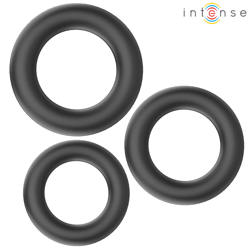 Anneaux Péniens Hugh Lot de 3 Noirs - Intense