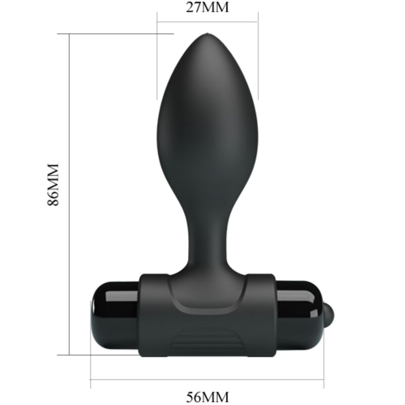 Pretty love - vibra butt 10 vibrations plug anal noir