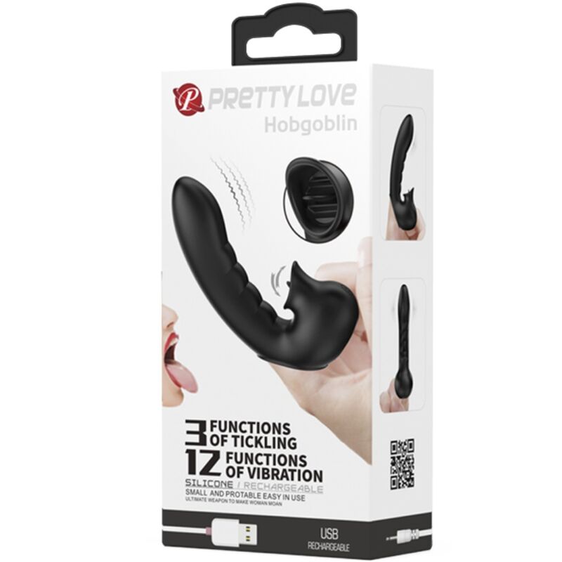 Pretty Love – Stimulateur Doigt Vibrant Hobgoblin 12 Modes de Vibration – Noir