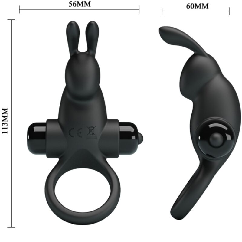 Pretty love - anneau vibrant + stimulateur de clitoris rabbit 10 vibrations noir