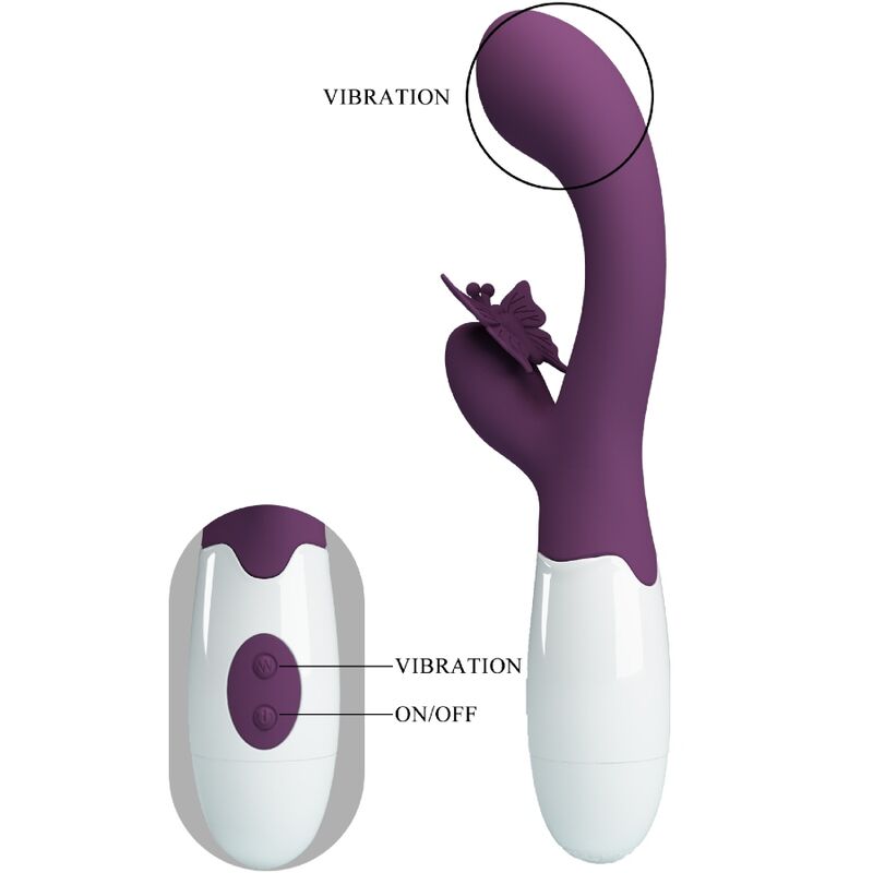 Pretty Love – Vibromasseur double stimulation Butterfly Kiss – Violet