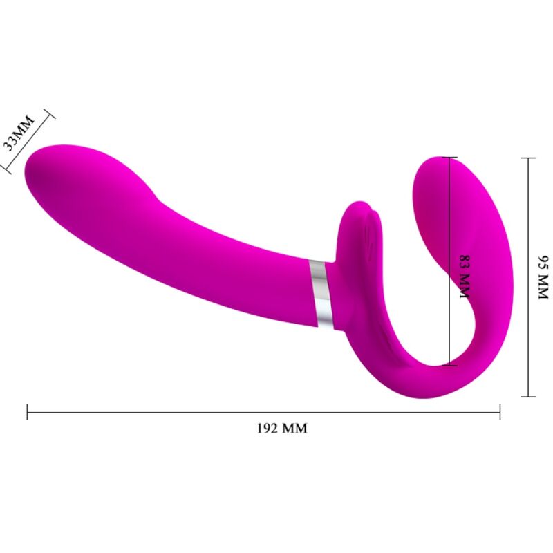 Pretty love - vibrateur double strap-on valerie 12 vibrations violet