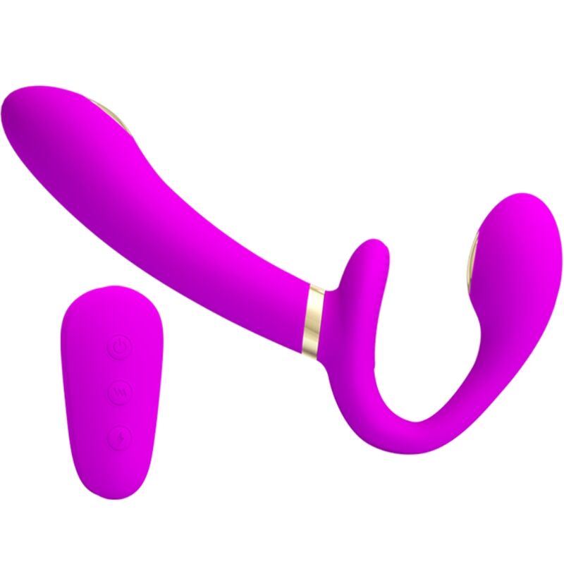 Pretty love - thunderbird double vibrateur strap-on avec télécommande violet