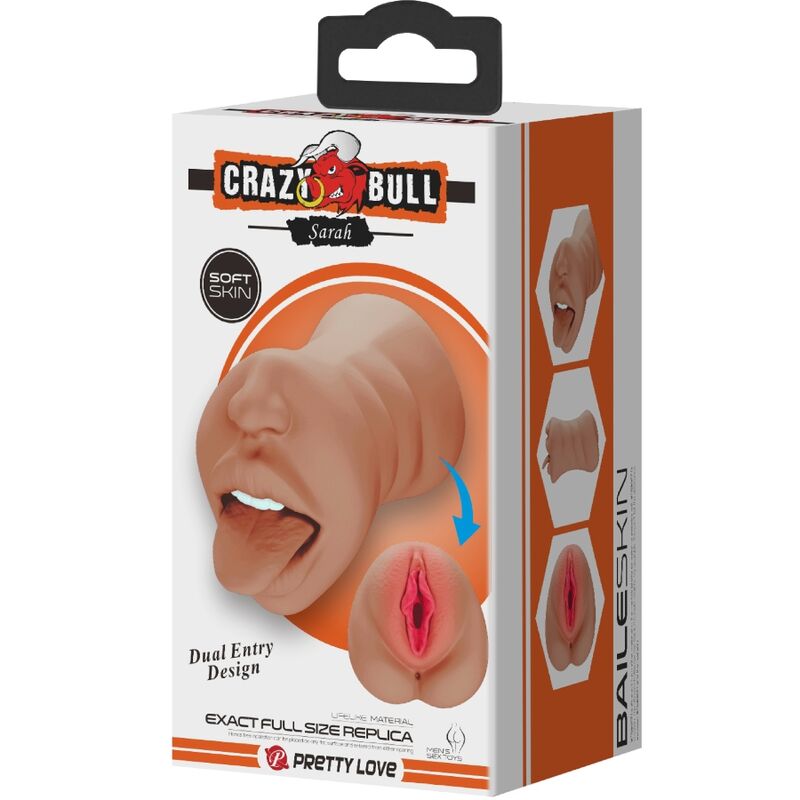 Crazy bull - sarah double masturbateur bouche & vagin chair