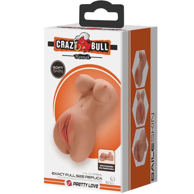 Crazy bull - hannah double masturbateur vagin & anus mulâtre réaliste