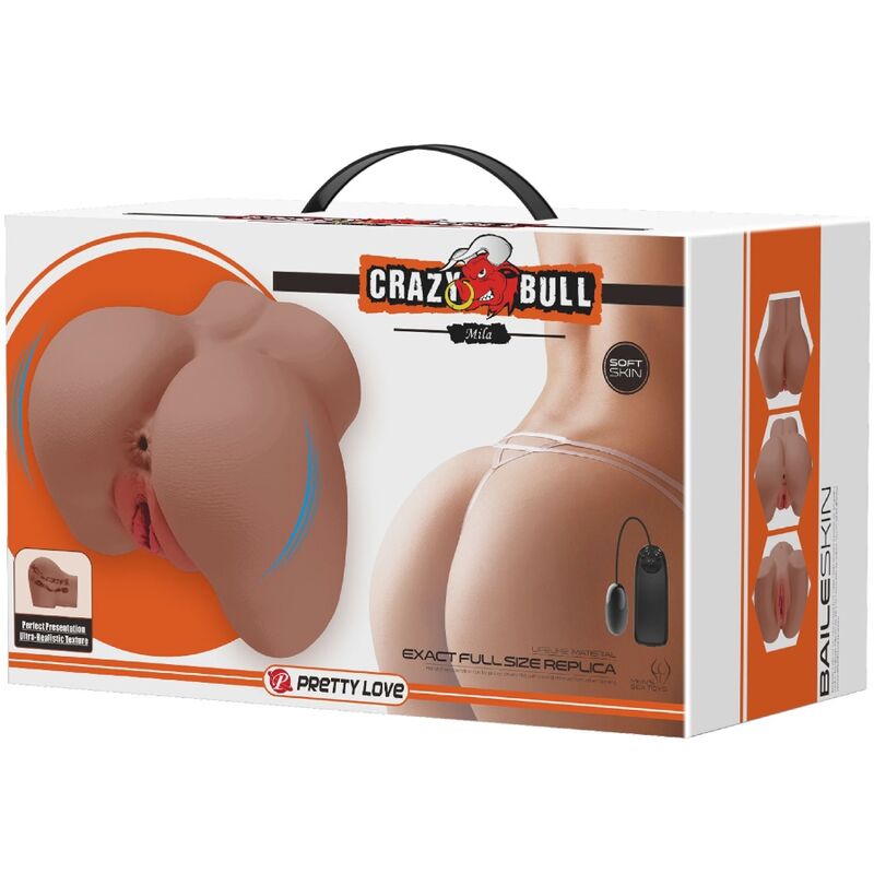 Crazy bull - mila vibrateur fesse avec vagin et anus réalistes contrôle de la chair à distance