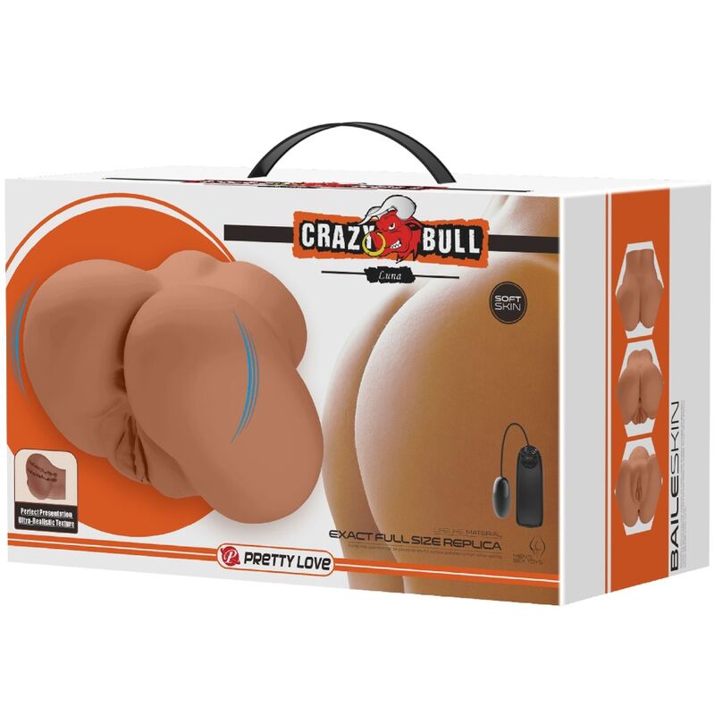 Crazy bull - luna vibrateur fessier avec vagin et anus réalistes contrôle de la chair à distance