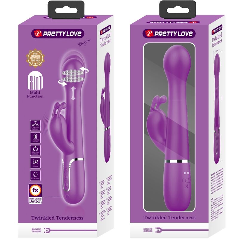 Pretty Love – Stimulateur Rabbit Multifonction 3 en 1 Dejon Violet