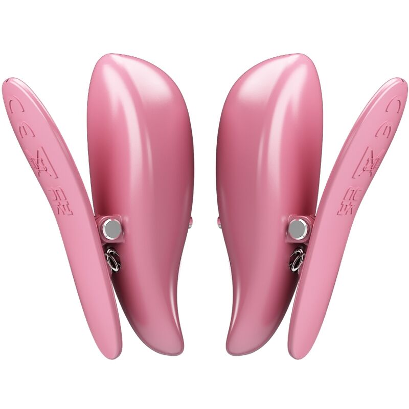 Pretty love - pinces à tétons cailey 10 vibrations télécommande rose