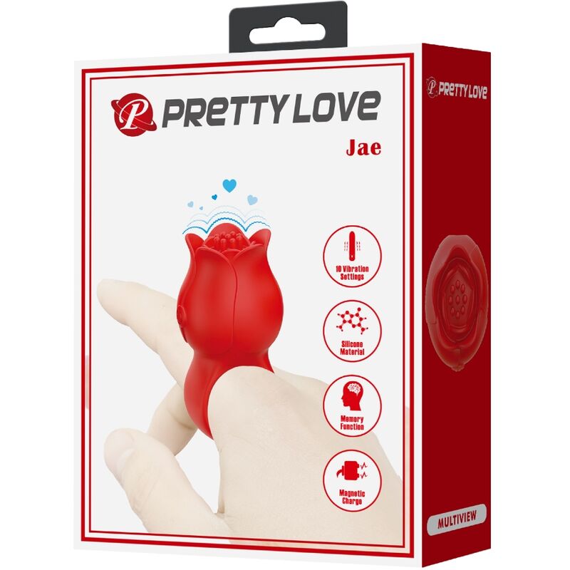 Pretty Love – Doigt Vibrant en Forme de Bague – Rouge