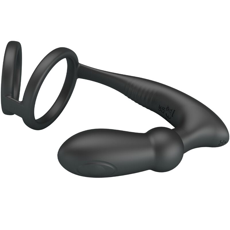 Pretty love - anneau pénis emoni + plug anal 12 vibrations noir