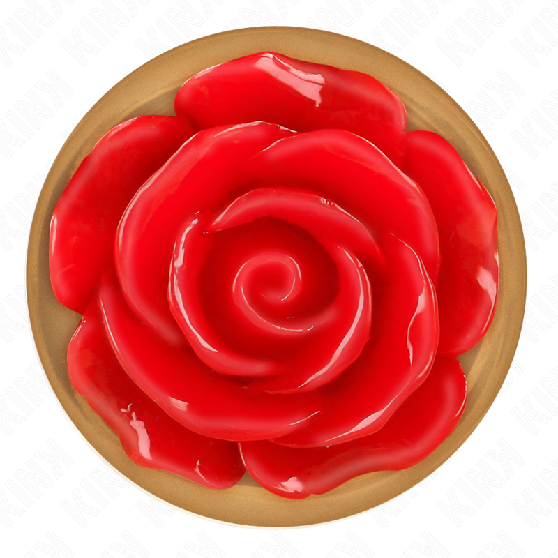 Plug anal en métal or rose avec ornement rose rouge taille M - Kink - KINK PLEASURE PLUGS