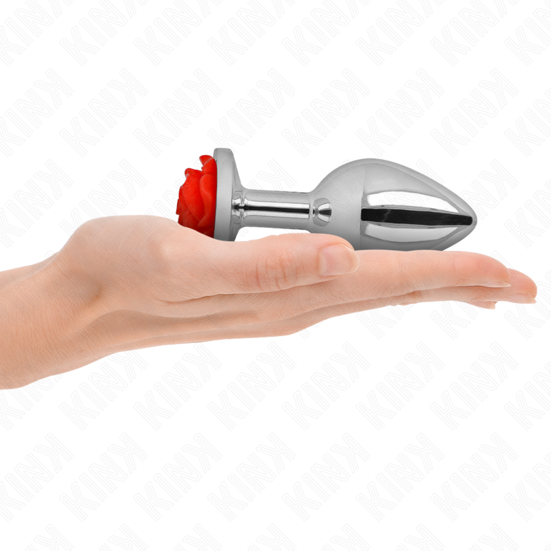 Plug anal métallique rose rouge taille L - Kink - KINK PLEASURE PLUGS