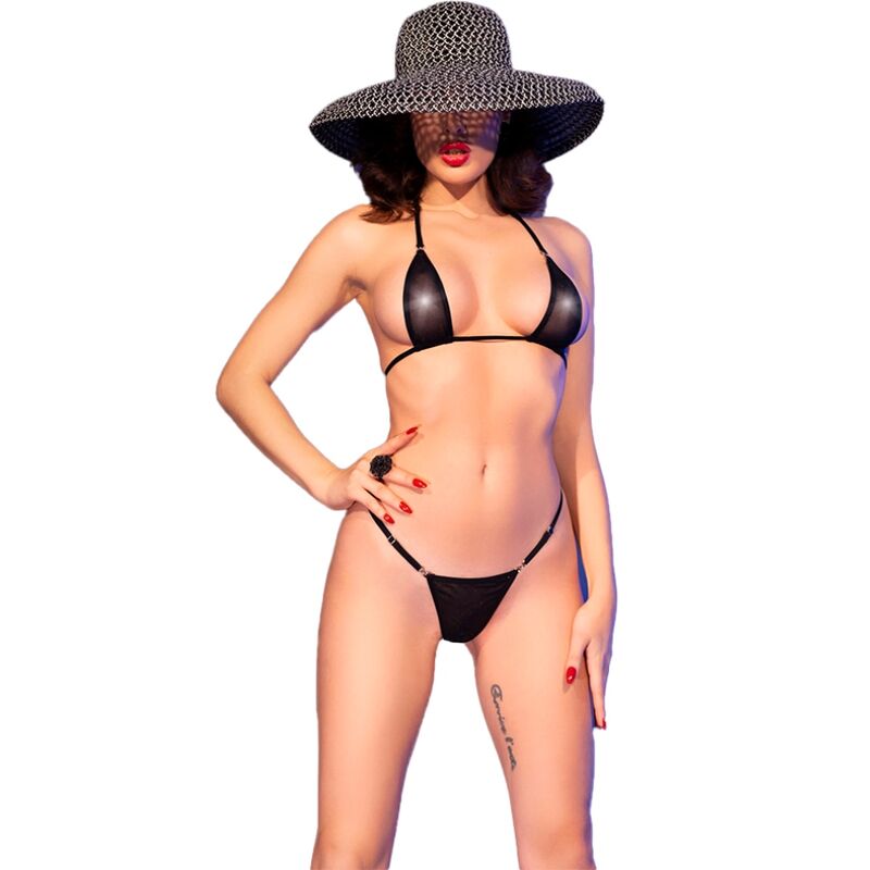 Chilirose - Microkini Noir CR 4840 - Taille S/M