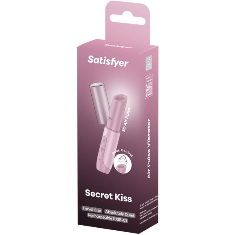 Satisfyer - stimulateur de clitoris secret kiss wave rose