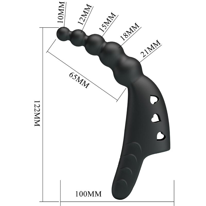 Pretty Love – Doigt Vibrant 10 Modes de Vibration Rechargeable – Noir