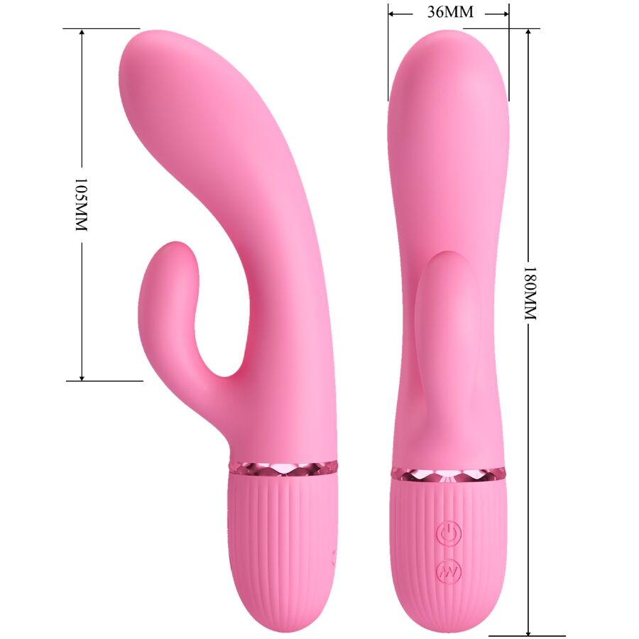 Pretty Love – Stimulateur Rabbit en Silicone Ultra Souple Rose 10 Modes de Vibration Marski