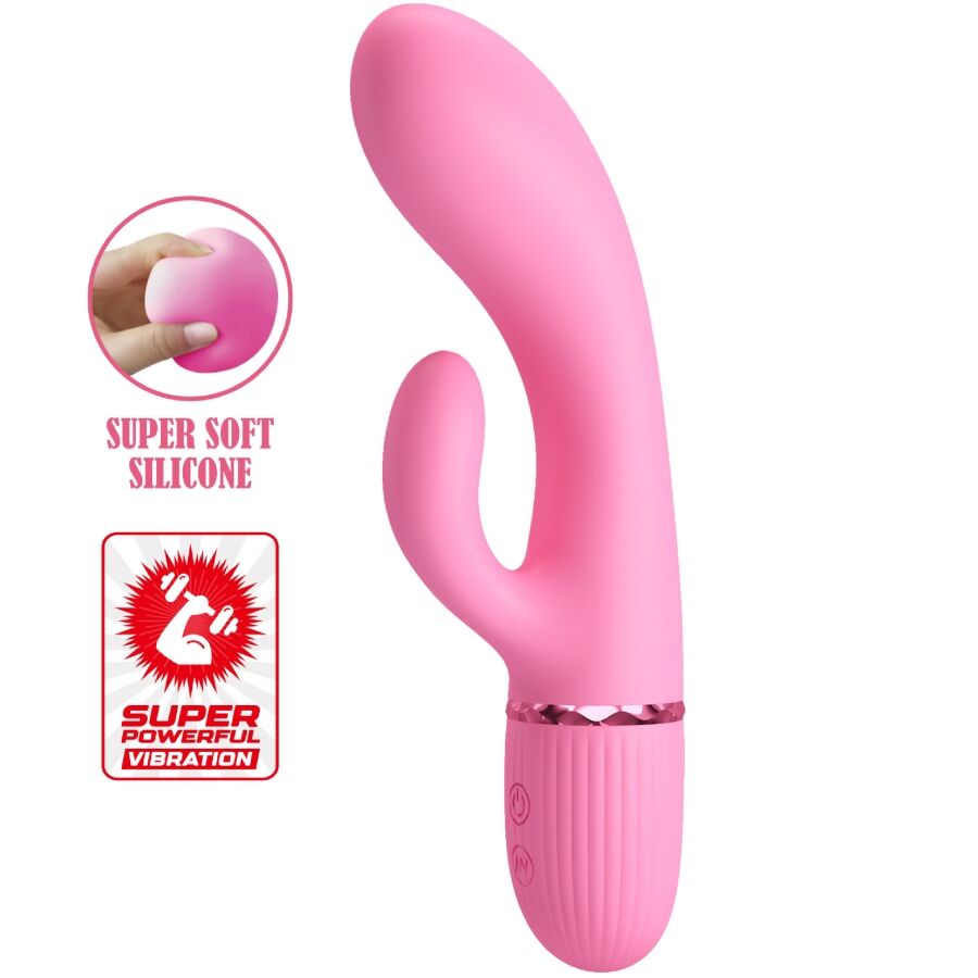 Pretty Love – Stimulateur Rabbit en Silicone Ultra Souple Rose 10 Modes de Vibration Marski