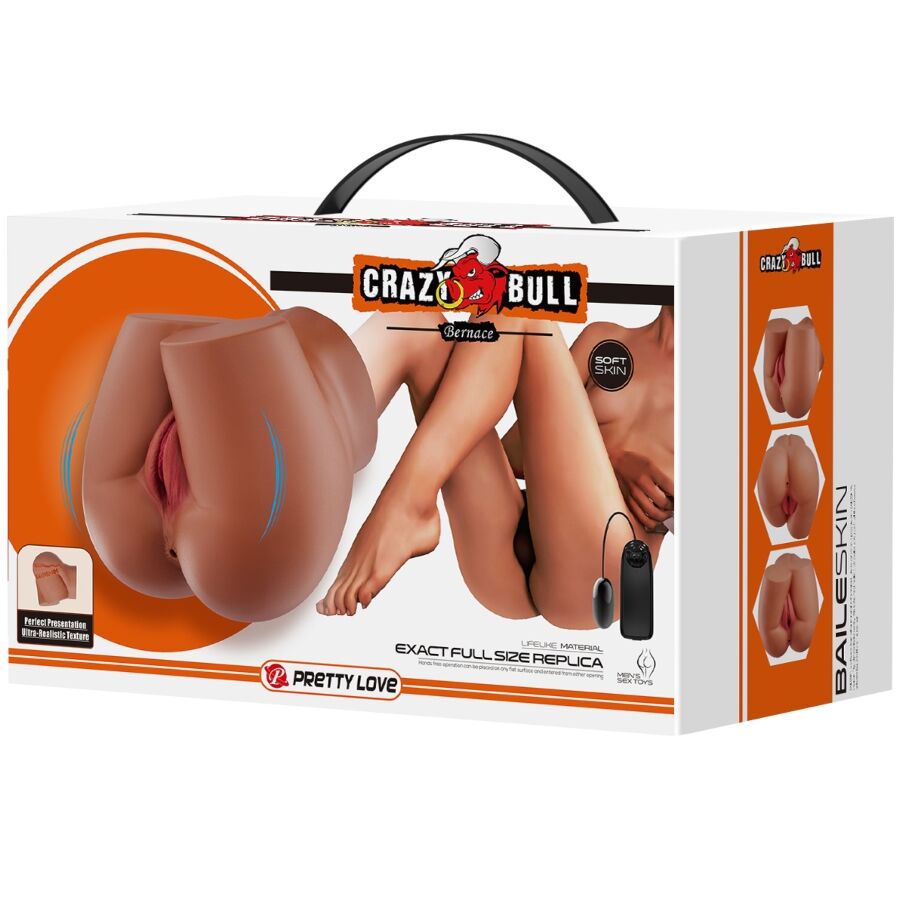 Crazy bull - vibrateur bernace ass avec vagin et anus réalistes télécommande